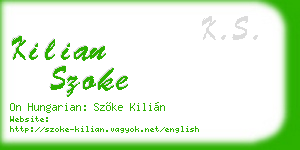 kilian szoke business card